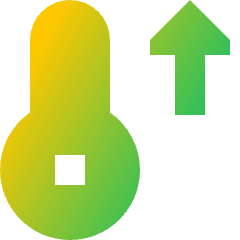 Thermometer Increase Icon from Sharp Gradient Set