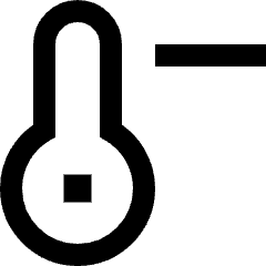 Thermometer Negative Icon from Sharp Line Set