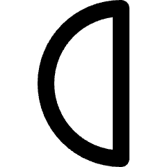 Third Quarter Moon Icon from Micro Line Set