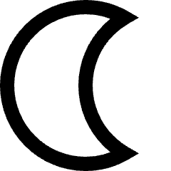 Waning Cresent Moon Icon from Sharp Line Set