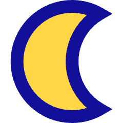 Waning Cresent Moon Icon from Sharp Pop Set