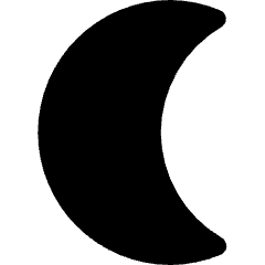Waning Cresent Moon Icon from Core Solid Set