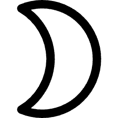 Waxing Cresent Moon Icon from Core Line Set