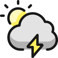 Weather Cloudy Thunder Icon from Ultimate Colors Set