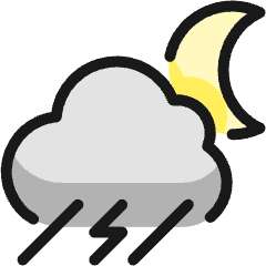 Weather Night Thunder Rain Icon from Ultimate Colors Set