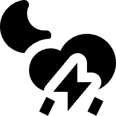 Weather Night Thunder Storm Icon from Nova Solid Set