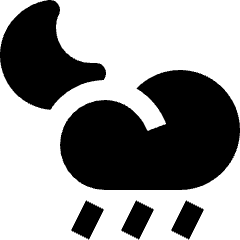 Weather Raining Night Icon from Nova Solid Set