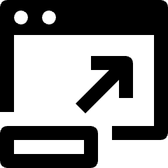Clean line icon of a page with an upper-right arrow. Used for maximize, fullscreen, and expand controls.