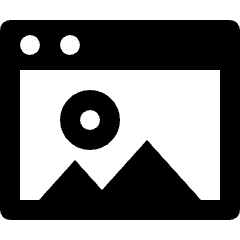 Minimal line icon of a landscape photo in a rounded rectangle. Used for images, galleries, uploads, and media placeholders.