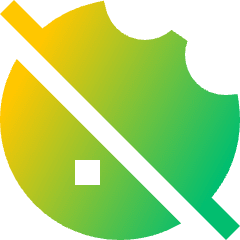 Cookie Settings Off Icon from Sharp Gradient Set