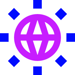 Globe App Network Icon from Sharp Neon Set