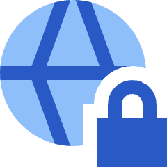 Globe Browser Vpn Lock Icon from Sharp Flat Set