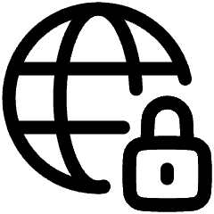 Globe Browser Vpn Lock Icon from Plump Line Set