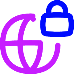 Globe Browser Vpn Lock Icon from Flex Neon Set