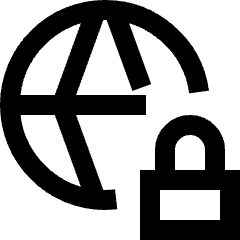 Globe Browser Vpn Lock Icon from Sharp Line Set