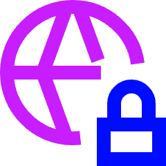 Globe Browser Vpn Lock Icon from Sharp Neon Set