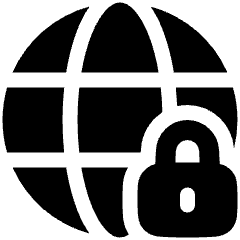 Globe Browser Vpn Lock Icon from Plump Solid Set