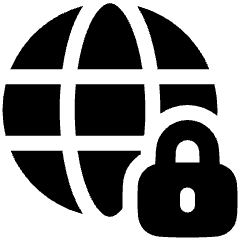 Globe Browser Vpn Lock Icon from Plump Solid Set