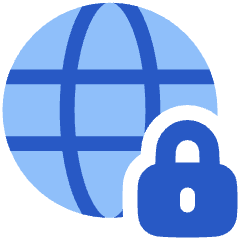 Globe Browser Vpn Lock Icon from Plump Flat Set