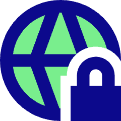 Globe Browser Vpn Lock Icon from Sharp Pop Set