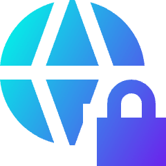 Globe Browser Vpn Lock Icon from Sharp Gradient Set