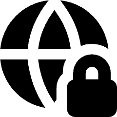 Globe Browser Vpn Lock Icon from Core Solid Set