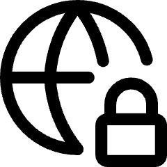 Globe Browser Vpn Lock Icon from Core Line Set