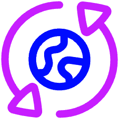 Globe Network Sync Icon from Plump Neon Set