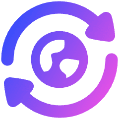 Globe Network Sync Icon from Plump Gradient Set