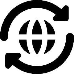 Globe Network Sync Icon from Core Solid Set