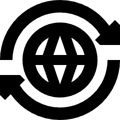 Globe Network Sync Icon from Sharp Remix Set