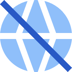 Globe Public Access Off Icon from Sharp Flat Set