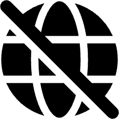Globe Public Access Off Icon from Plump Solid Set