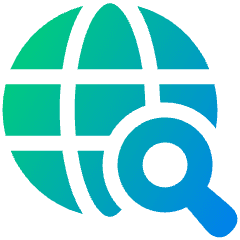 Globe Search Download Icon from Plump Gradient Set