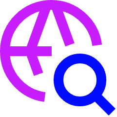 Globe Search Download Icon from Sharp Neon Set
