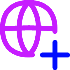 Globe Website Add Icon from Flex Neon Set