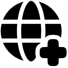 Globe Website Add Icon from Plump Solid Set
