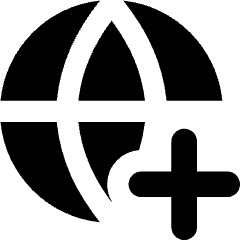 Globe Website Add Icon from Core Solid Set