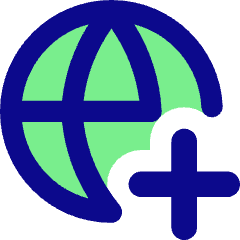 Globe Website Add Icon from Core Pop Set