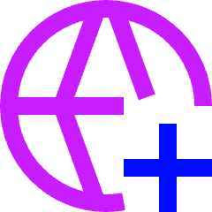 Globe Website Add Icon from Sharp Neon Set