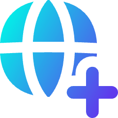Globe Website Add Icon from Flex Gradient Set