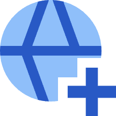 Globe Website Add Icon from Sharp Flat Set