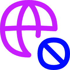 Globe Website Block Icon from Flex Neon Set