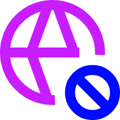 Globe Website Block Icon from Sharp Neon Set