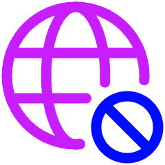 Globe Website Block Icon from Plump Neon Set