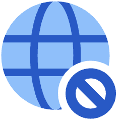Globe Website Block Icon from Plump Flat Set
