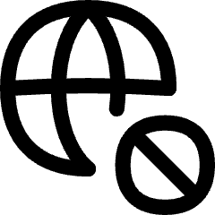 Globe Website Block Icon from Flex Line Set