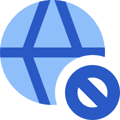 Globe Website Block Icon from Sharp Flat Set