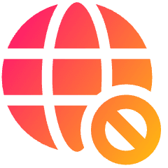 Globe Website Block Icon from Plump Gradient Set