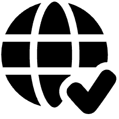 Globe Website Check Icon from Plump Solid Set